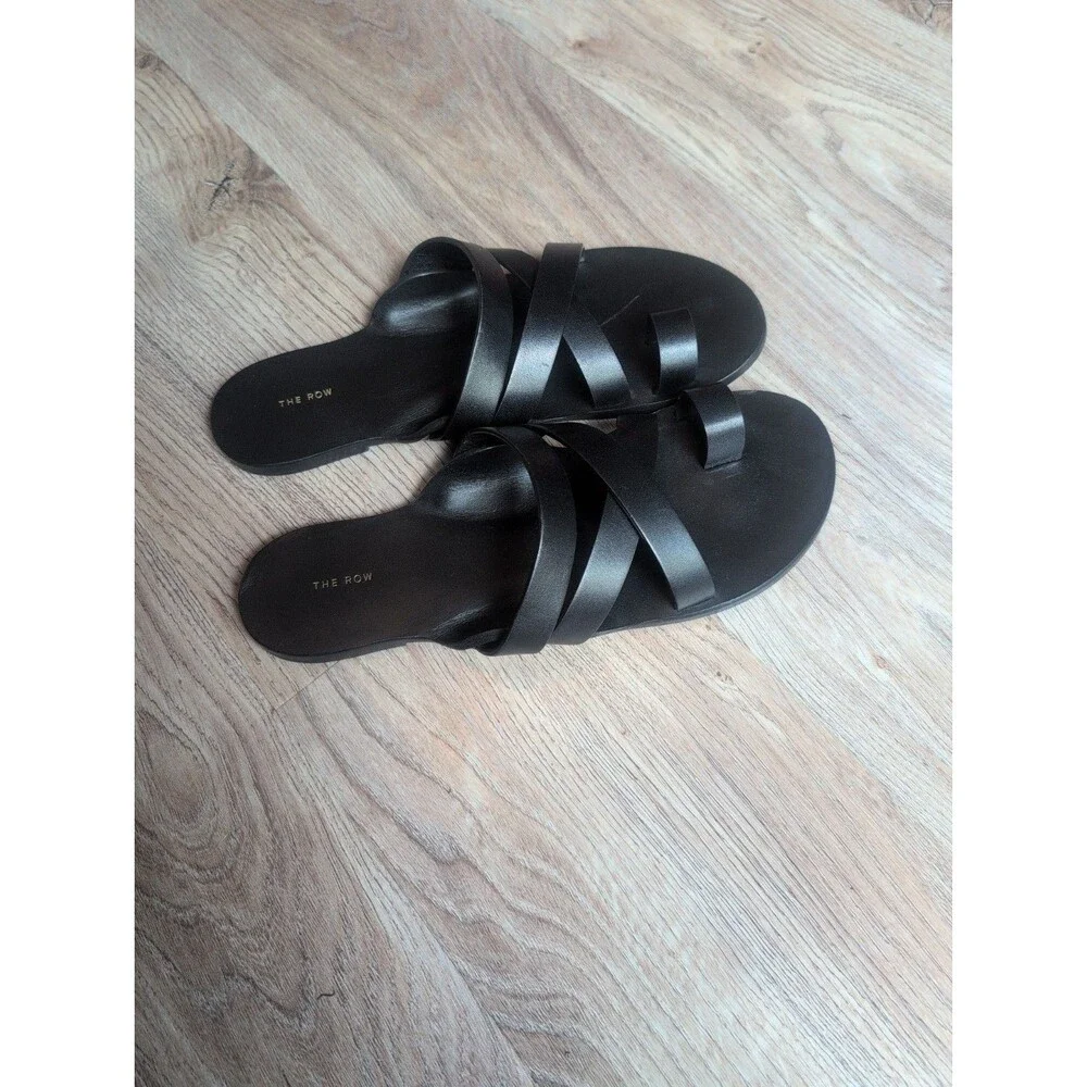 The Row City Kris Toe Ring Gladiator Sandals Womens EU 36 Black Leather - Picture 3 of 16